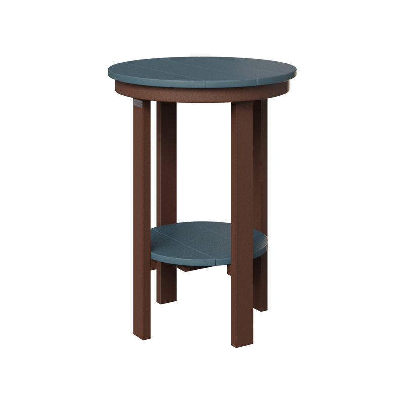 Outdoor Round Side Table, Chocolate Brown, 29" H x 21.5" W x 21.5" D, Slate