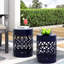 Table d'appoint de jardin bleu marine - taillé en fer, moderne, l 12,00 po x H 16,00 po-893501692