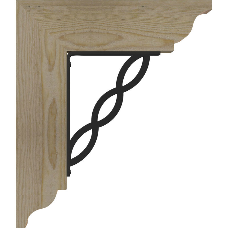 Support de fer triple 4 po Loera, H 14 po x P 11 1/2 po, Sapin de Douglas de l 3 1/2 po x T 2 po (lisse)