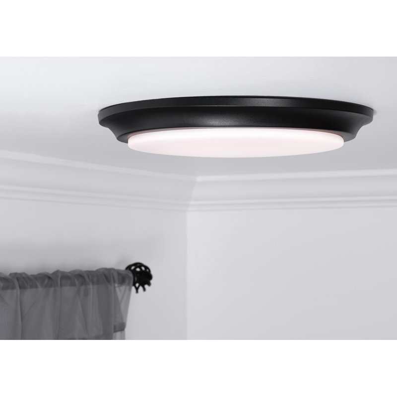 Plafonnier encastré à DEL Marlyce, Noir, H 1,7 po x l 12 po x P 12 po