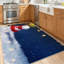 Tapis d'intérieur brun lavable à la machine, motif ours blanc, idéal pour les fêtes de Noël.-2054101001