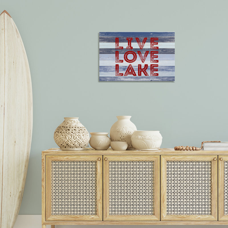  «Live Love Lake», art mural sur toile rayée par SD graphiques Studio, H 16 po x l 24 po