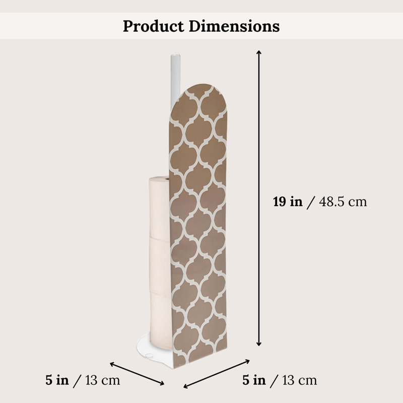 Porte-papier hygiénique sur pied beige géométrique