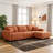 110" Modular Sectional Sofa, L Shape With Extralarge Seat, Pullline Design, Movable Ottoman, High Density Foam, Free Combination, Sturdy Metal&Wood Frame, Boucle Fabric-1128269112
