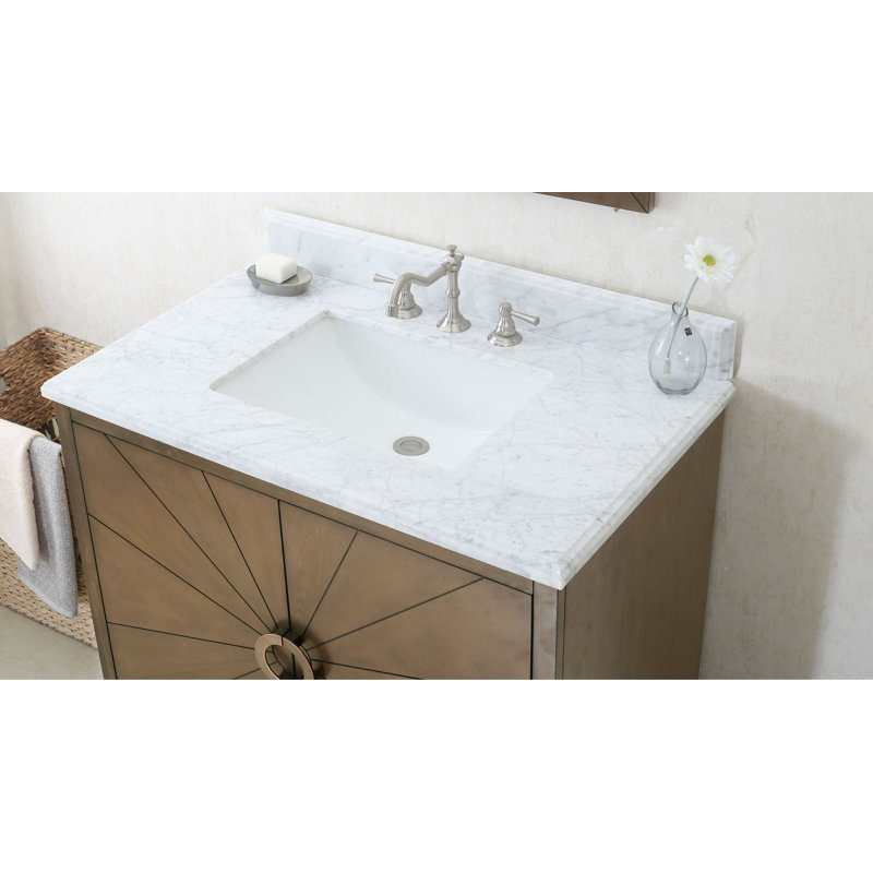 37'' Single Bathroom Vanity with Stone Top
