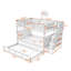 Lit superposé double avec lit gigogne, rangement et garde-corps pour chambre à coucher avec escalier-1111132144