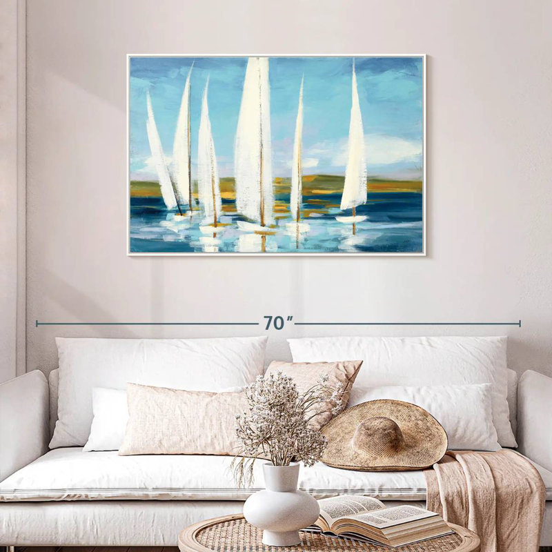 Horizon, Cadre flottant blanc, 43 po x 29 po