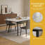 Modern Dining Table with Sintered Stone Top, White Matt Finish and Robust Carbon Steel Legs-834040415