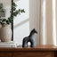 Decorative Cement Textured Horse Figurine Object for Table Decor - Sculptural Statue Accent for Office, Living Room or Home Decoration - Black-54624236-54624239