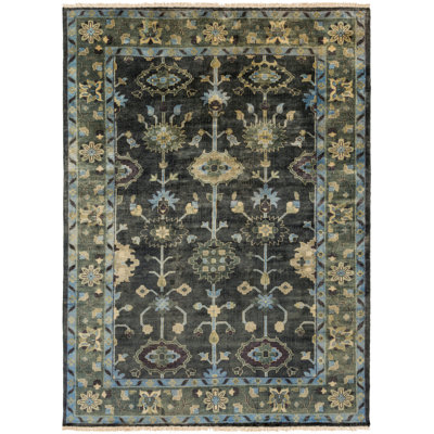 Antique Handmade Wool Floral Area Rug