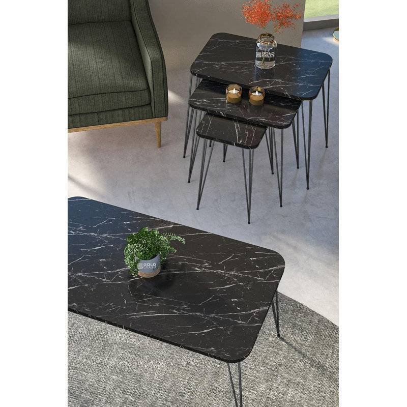 Jonathon 35cm Console Table, Black Marble
