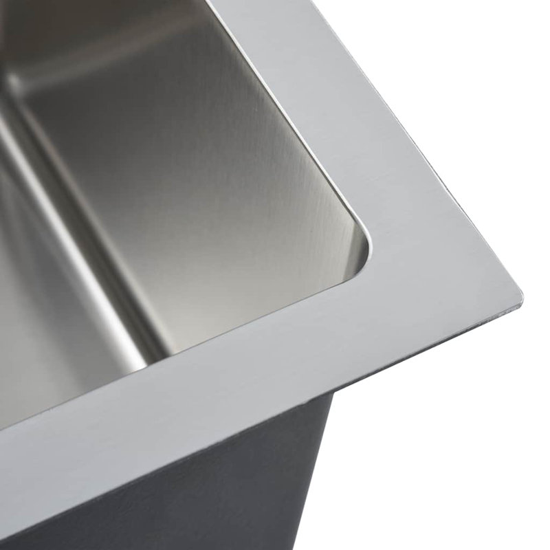 Évier de cuisine vidaXL avec crépine, évier en acier inoxydable à fixation supérieure, drainage rapide, anti-corrosion