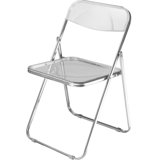 Chaise pliante en acrylique transparent avec structure chromée