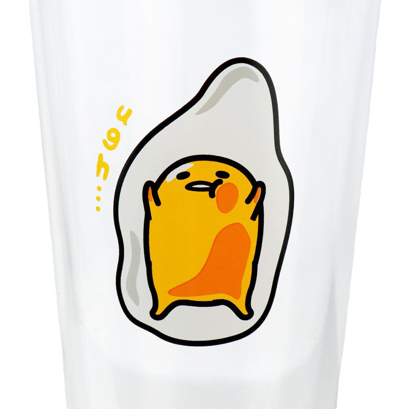Verre à œuf paresseux officiel Gudetama | Ft. Gudetama allongé face vers le haut | 16 oz Tasse