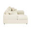 Canapé d'angle crème 3 pièces en velours côtelé avec méridienne double pour 4 personnes, accoudoirs carrés, design bas et housses amovibles faciles d'entretien. 4 options d'assise confortables. Coussins inclus.
