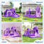 Jeu gonflable de dinosaure avec soufflerie - Trampoline, mur d'escalade et glissade pour enfants de 3 à 10 ans-128718015