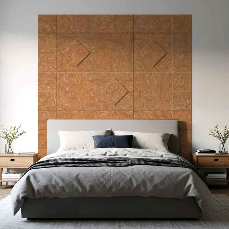 Square Edge Walnut Finished Veneer MDF Boards, 24'' H x 24'' W