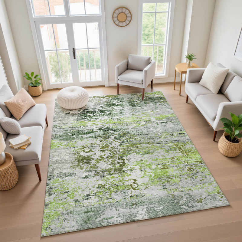 Premium Machine Washable Mayfield AMF1830 Modern Rug, Rectangle 9' x 12'