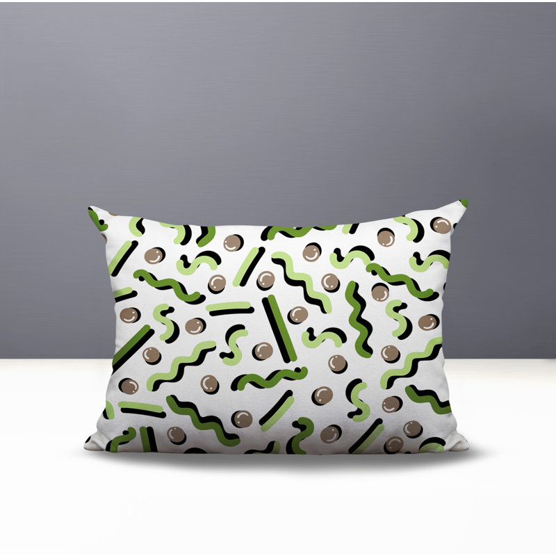 Coussin lombaire intérieur / extérieur Voxa, Rectangle H 18 po x l 25 po, Chartreuse