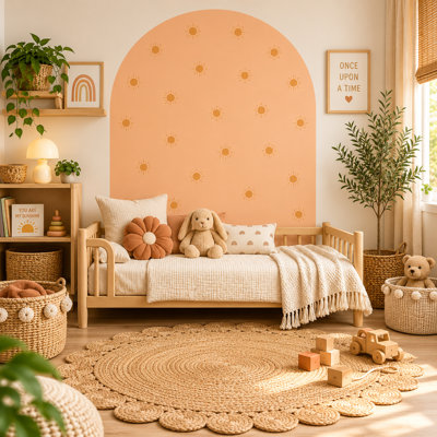 33-Inch Wide Boho Sun Arch Wall Decal, 48-Inch High