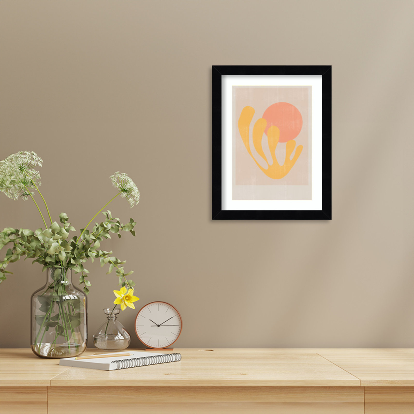 Giese "Modern Plant No. 2" Print, Black, 13" H x 10" W