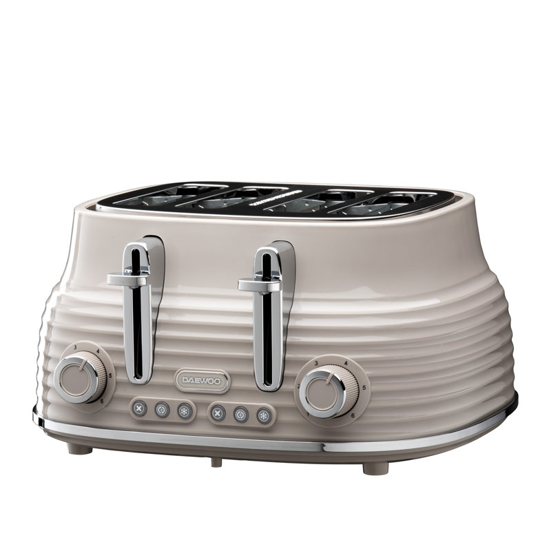 Daewoo Sienna Electric Kettle and 4 Slice Toaster Bundle, Taupe