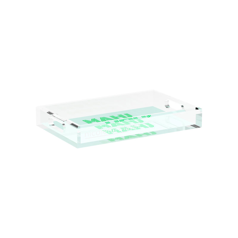 Mahjong Abstract Decorative Tray, 12.5"W x 7.75"D x 2"H, Green, Rectangle