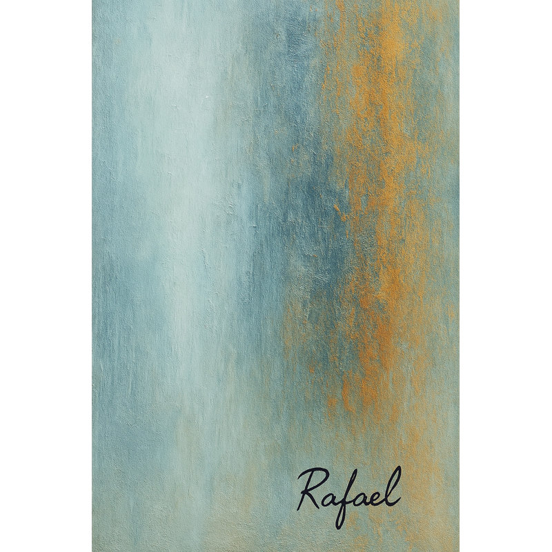 «Tranquil Drift», art abstrait sur toile bleu et or, H 24 po x l 16 po