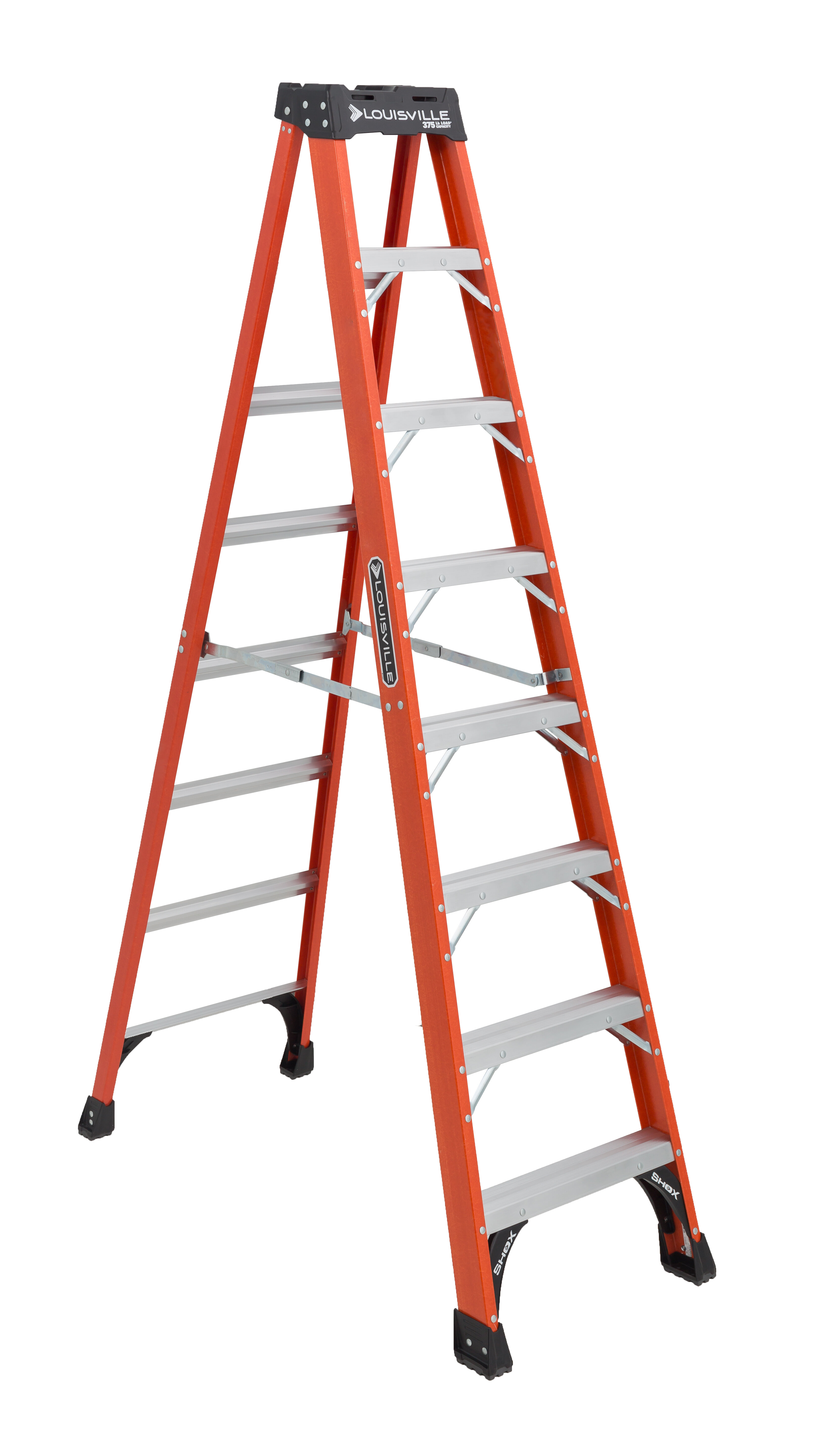 Louisville Ladder, 8 Ft, Fiberglass Step Ladder, Type Iaa, 375 Lb Load ...