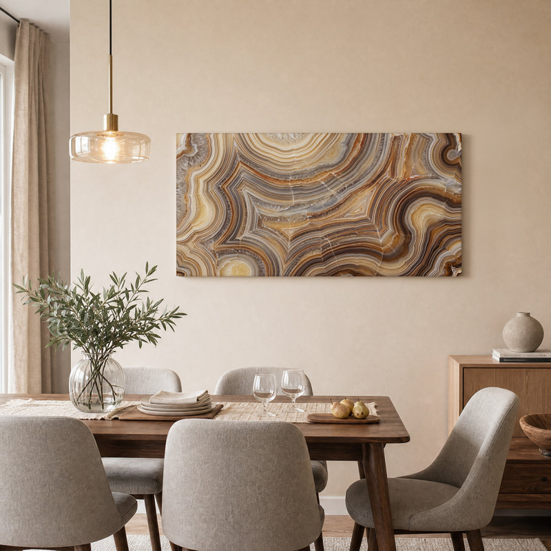 Art mural sur toile brun et beige, L 32 po x H 16 po