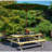 Bretha Rectangular 4 - Person 180cm Long Picnic Table with Umbrella-1805097121