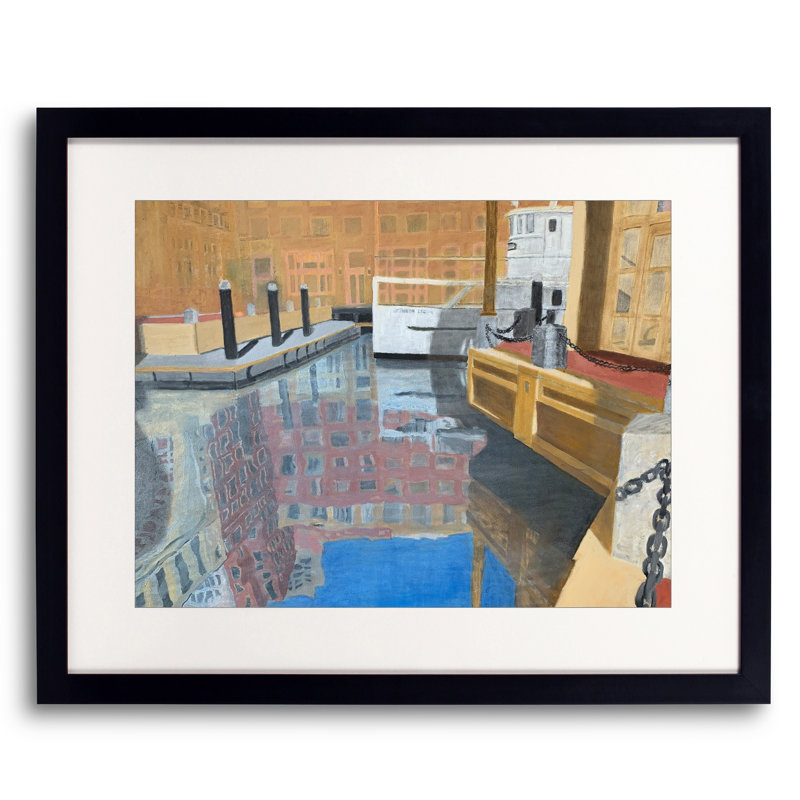 Reflections At The Seaport Print by Sol Hartman, 24" H x 32" W