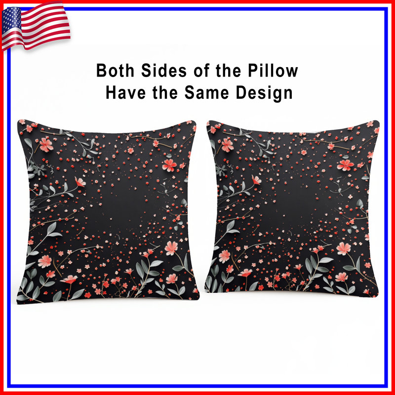 Coussin Floral, 14 X 14 pouces
