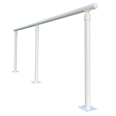 38" H x 96" W x 1.9" D Aluminum Handrail