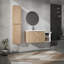 Meuble-lavabo moderne de 107 cm avec lavabo en résine et tiroir latéral - Étagère fonctionnelle en option