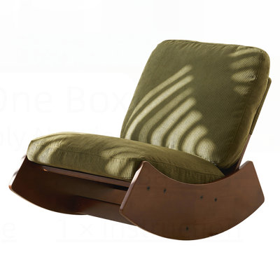 Comfortable Glider Rocking Chair, High-Quality Upholstery Glider Chair, Solid Wood Frame, Perfect For Multiple Settings Accent Reading Chair For Bedro