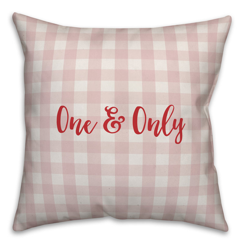 Plaid Throw Pillow, Pink/Red, Pillow Cover