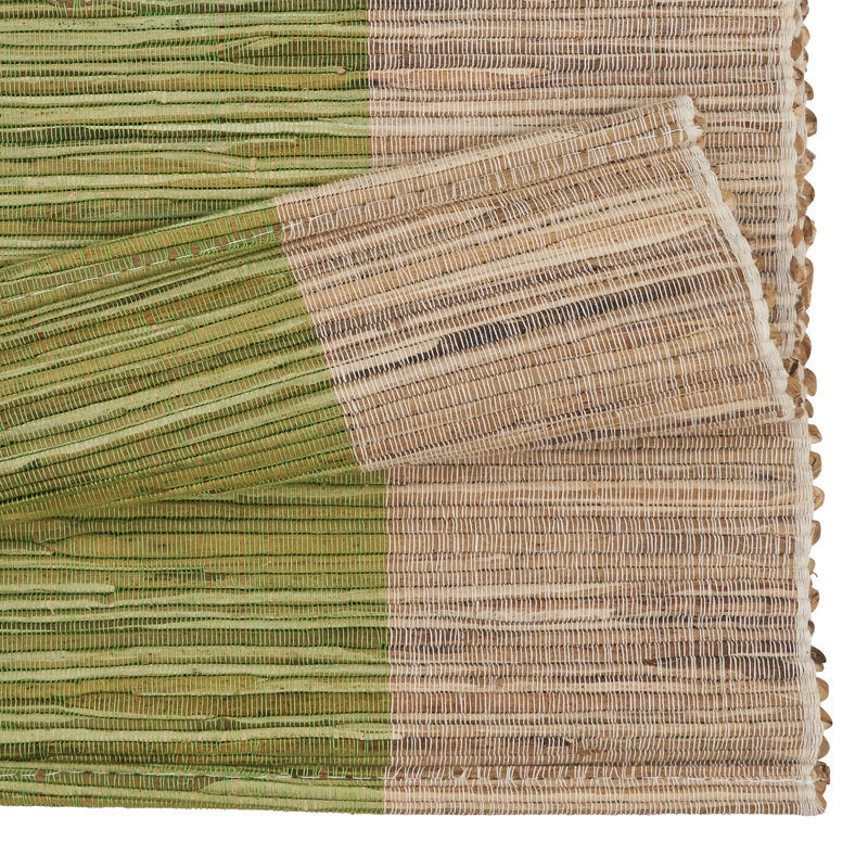 Doody Water Hyacinth Banded Table Runner, Green