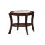 Table de bout espresso / cerisier foncé avec plateau de rangement traditionnel en verre trempé de 5 mm et dessous de table