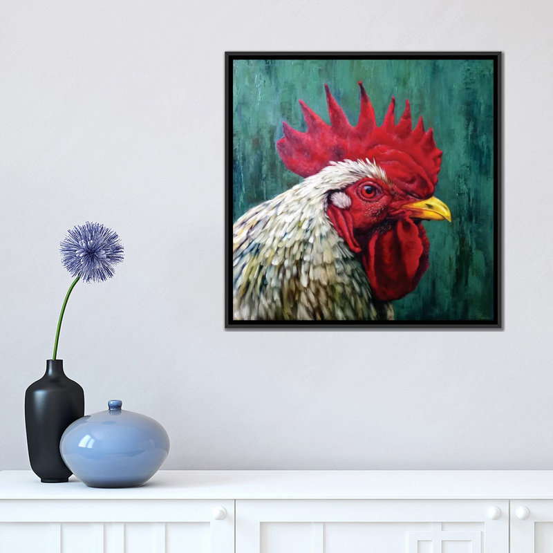 « big red », impression sur toile, H 26 po x l 26 po x P 1,5 po, Toile avec cadre noir, Pas de tapis