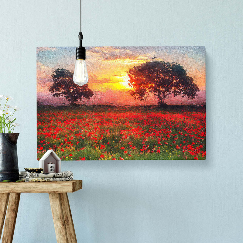 Poppy Meadow - Wrapped Canvas Painting, 35.6 cm H x 50.8 cm W
