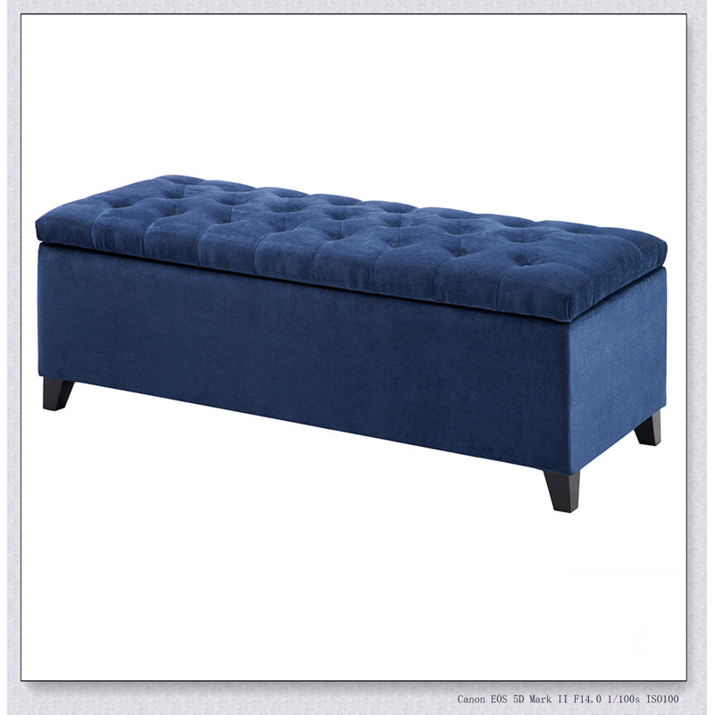Banc de rangement touffeté à fermeture douce et confortable, Marine