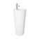 Swiss Madison Monaco 33.44'' Tall Glossy White Ceramic Circular Pedestal Bathroom Sink with Faucet and Overflow
