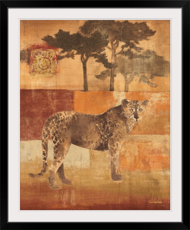 «Animals on Safari III», Albena Hristova, impression, Cadre noir, H 23 po x l 20 po x P 1 po