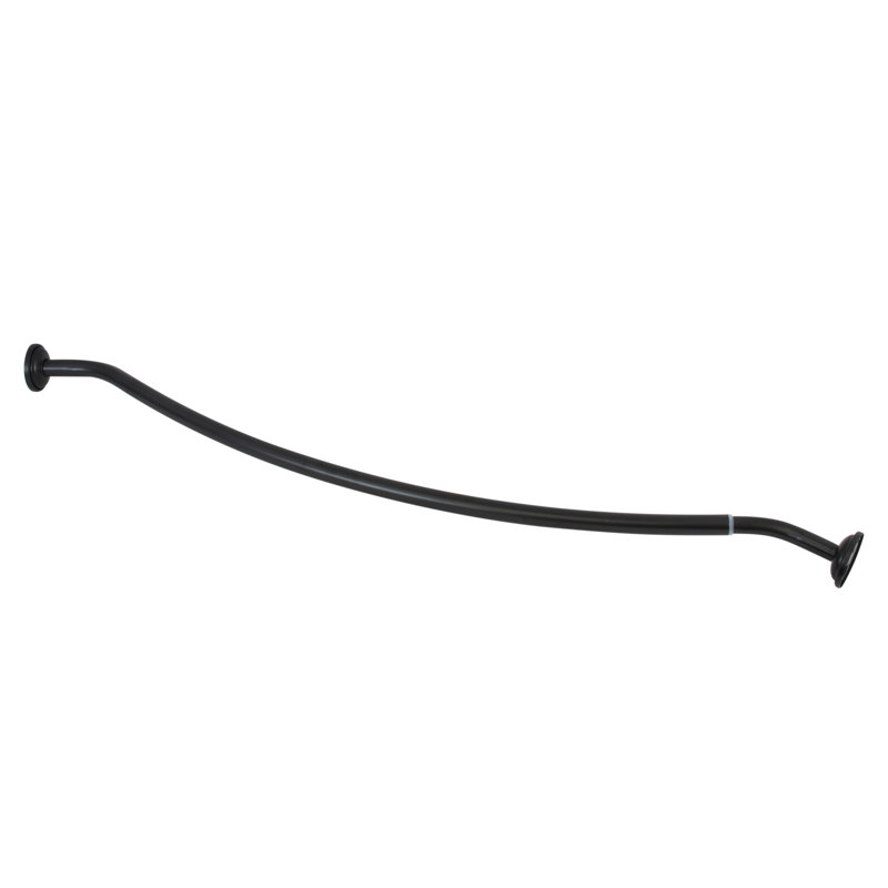 Matte Black Curved Wall Mounted Shower Rod 72"