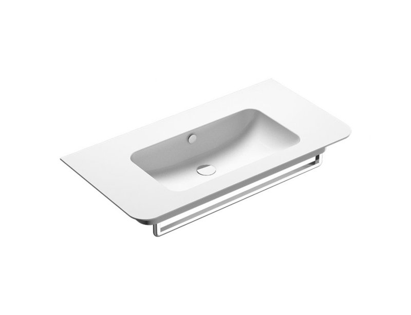 Green 39.37'' L Bathroom Sink, 0-Hole