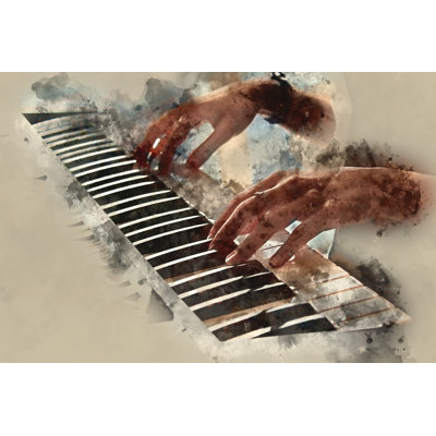 Emersen, Illustration numérique du piano par Punnarong - impression sur toile tendue