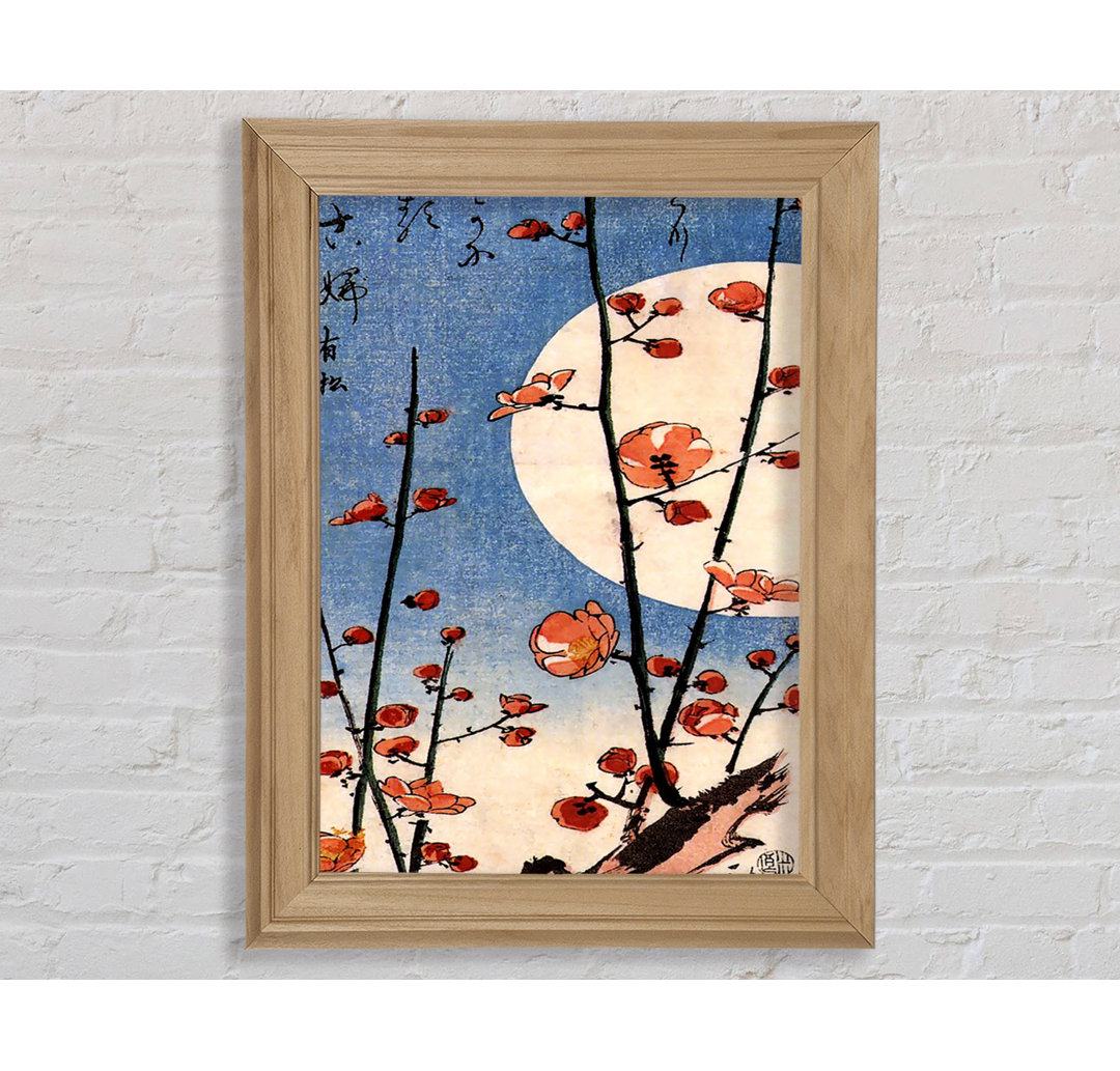 Hiroshige Blühender Pflaumenbaum mit Vollmond - Einzelner Bilderrahmen Kunstdrucke