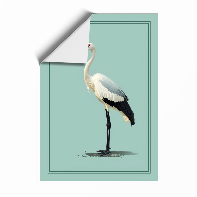 Wading Bird in Profile Botanical - Framed Print, A2 - 59.4 x 42.0 cm, Unframed