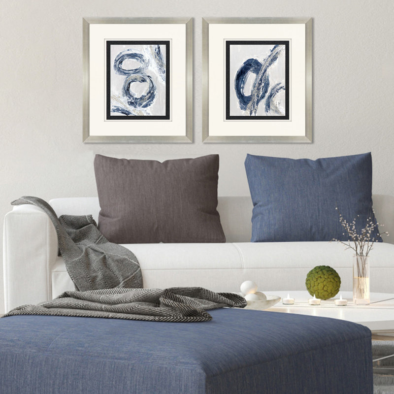 Silver Leaf Block Profile Wood Geometric Wall Art Set